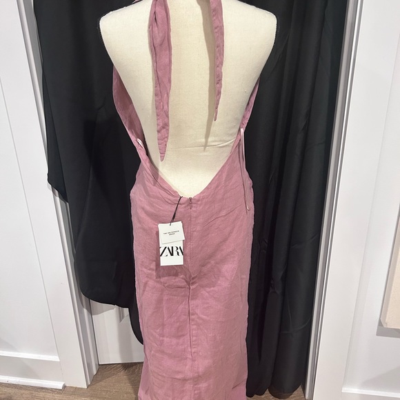 LINEN HALTER DRESS - Picture 4 of 8